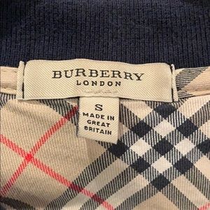 Burberry Men’s Navy Long Sleeve Polo Style Shirt